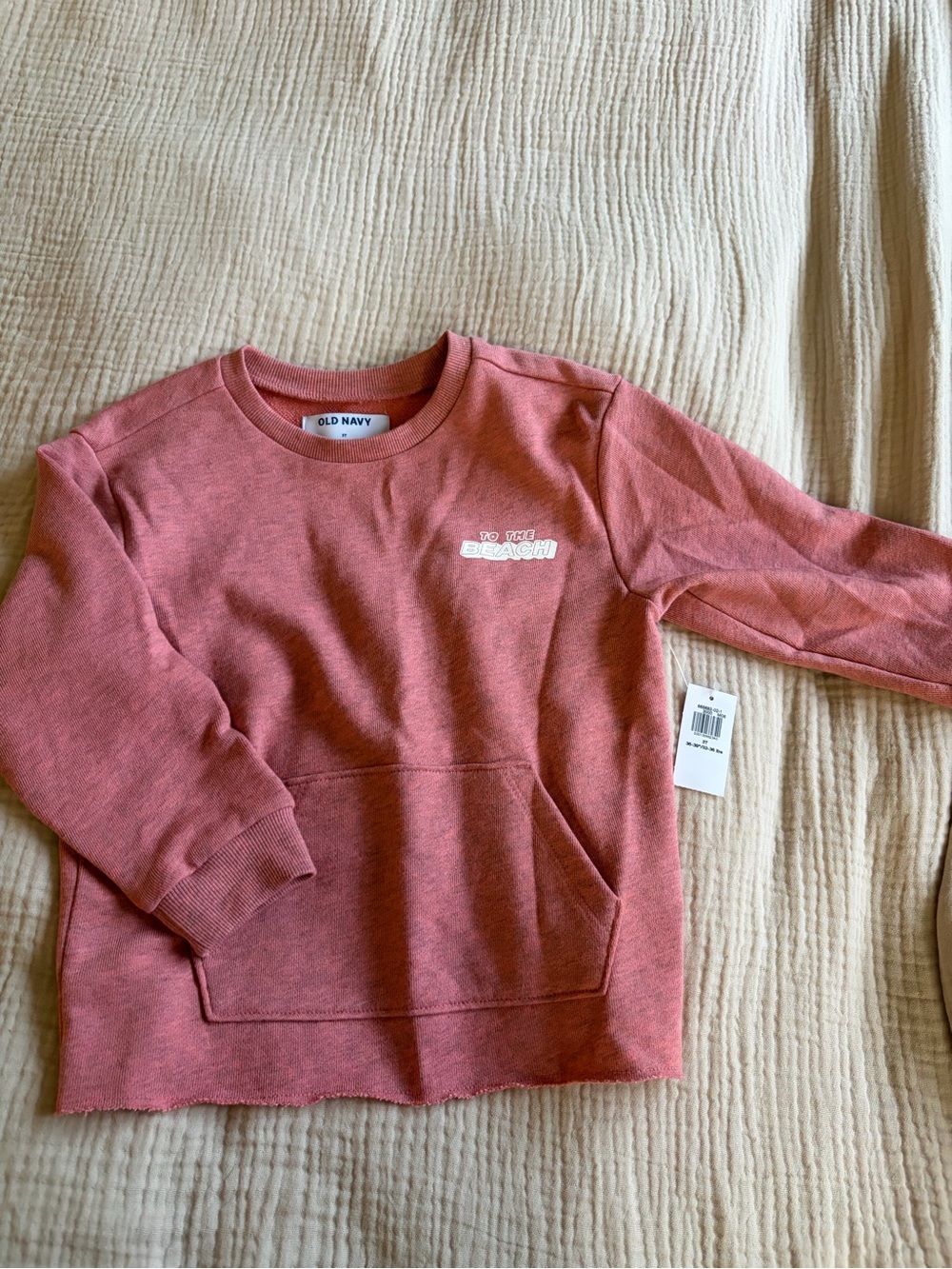 Old Navy Kids Pink Crewneck Sweatshirt with Pocket